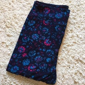 Lularoe OS Leggings - Dark Navy Floral Print